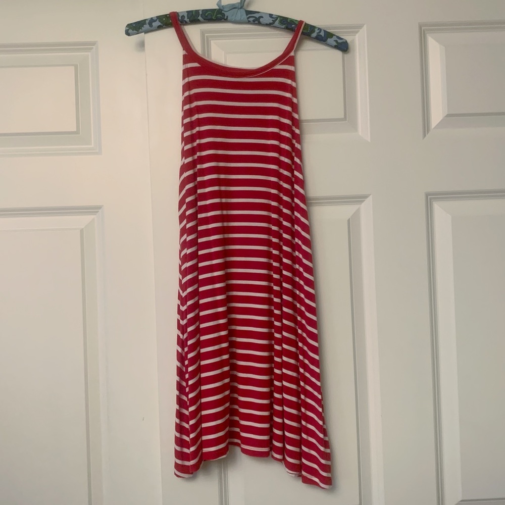 Old Navy Red and White Striped Tank Dress